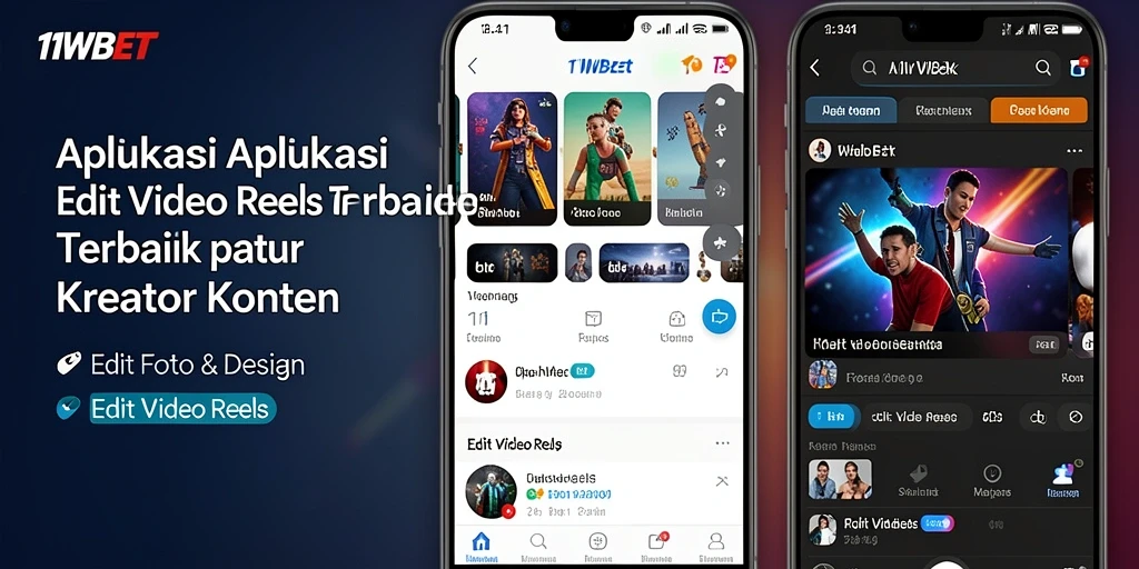 Antarmuka aplikasi Edit Video Reels 11WBET yang user-friendly dan modern.