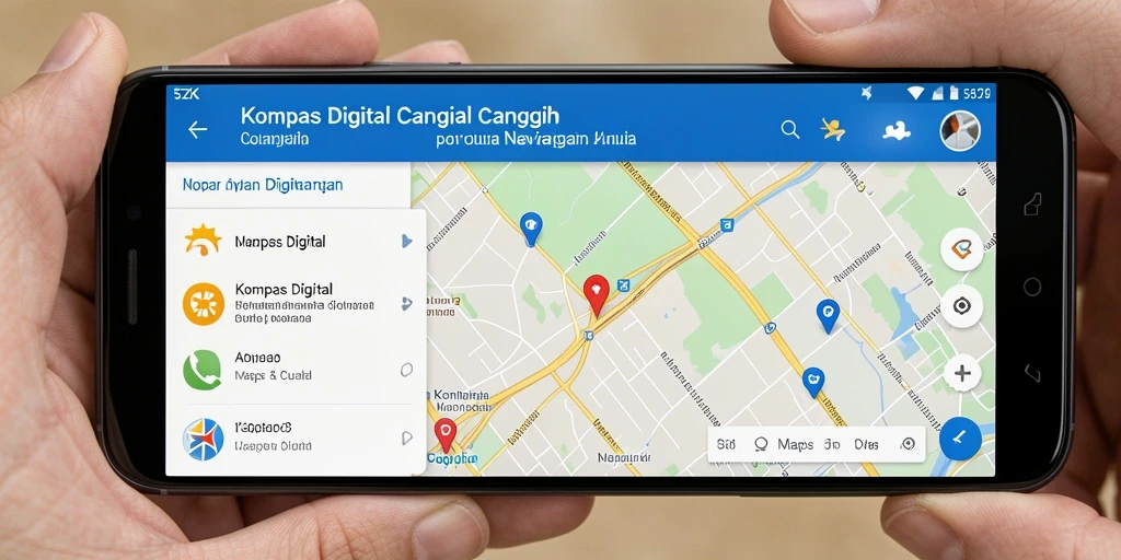 Tampilan antarmuka aplikasi Kompas Digital 5ZK yang intuitif.
