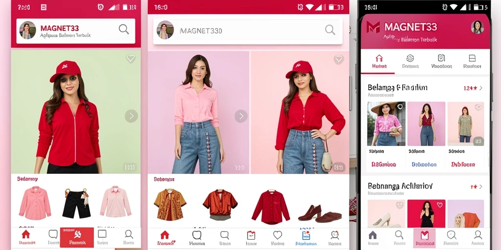 Antarmuka pengguna MAGNET33 dengan koleksi fashion terkini