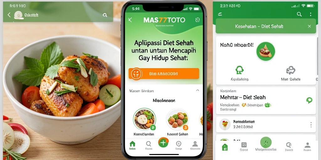 Tangkapan layar aplikasi MAS77TOTO dengan fitur Diet Sehat yang intuitif.