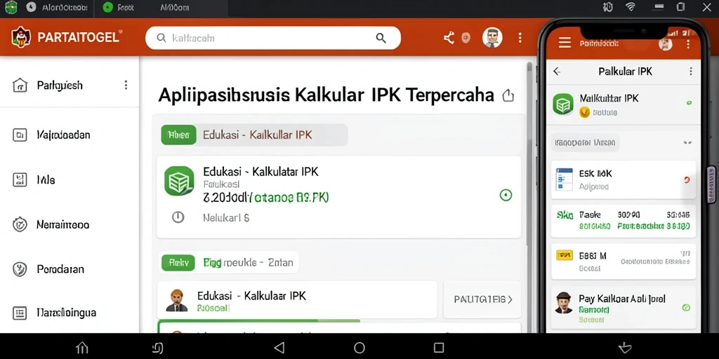Tampilan antarmuka aplikasi Kalkulator IPK PARTAITOGEL yang mudah digunakan.