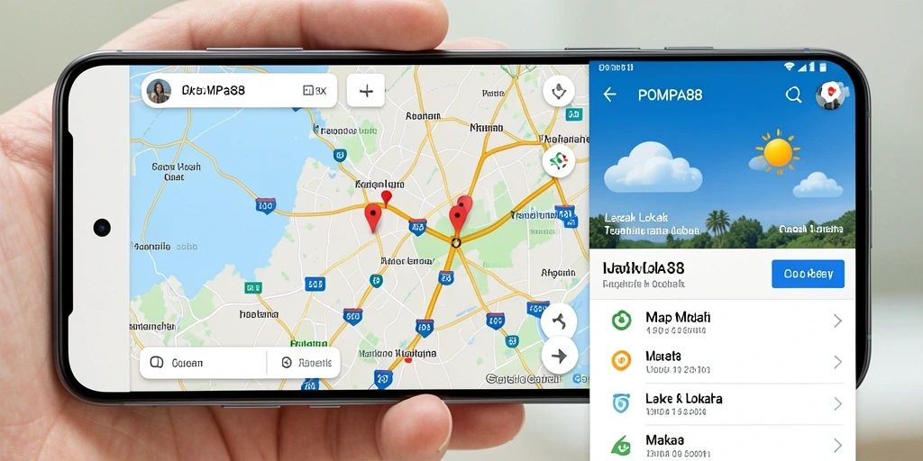 Antarmuka POMPA88 menunjukkan fitur lacak lokasi yang jelas.