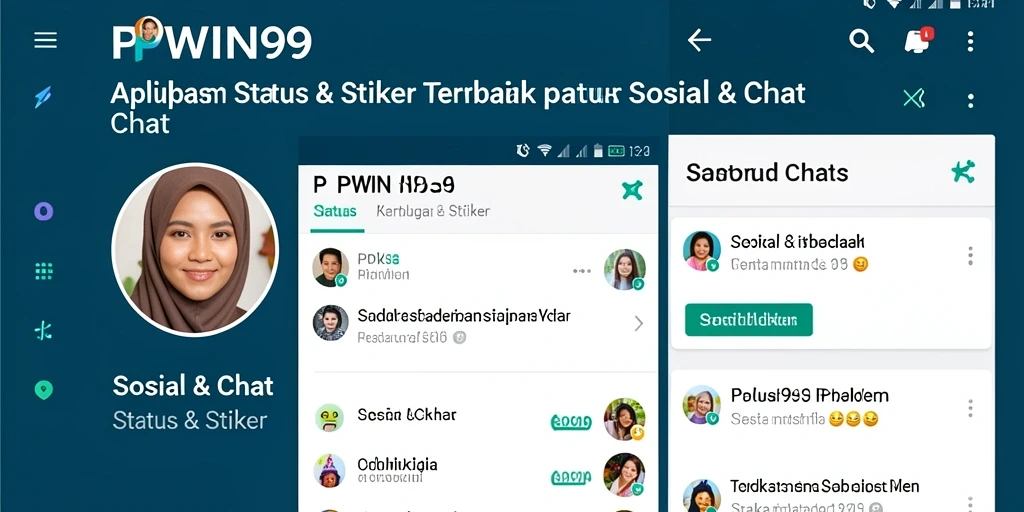 Tampilan antarmuka aplikasi PPWIN99 yang menarik dengan fitur stiker.
