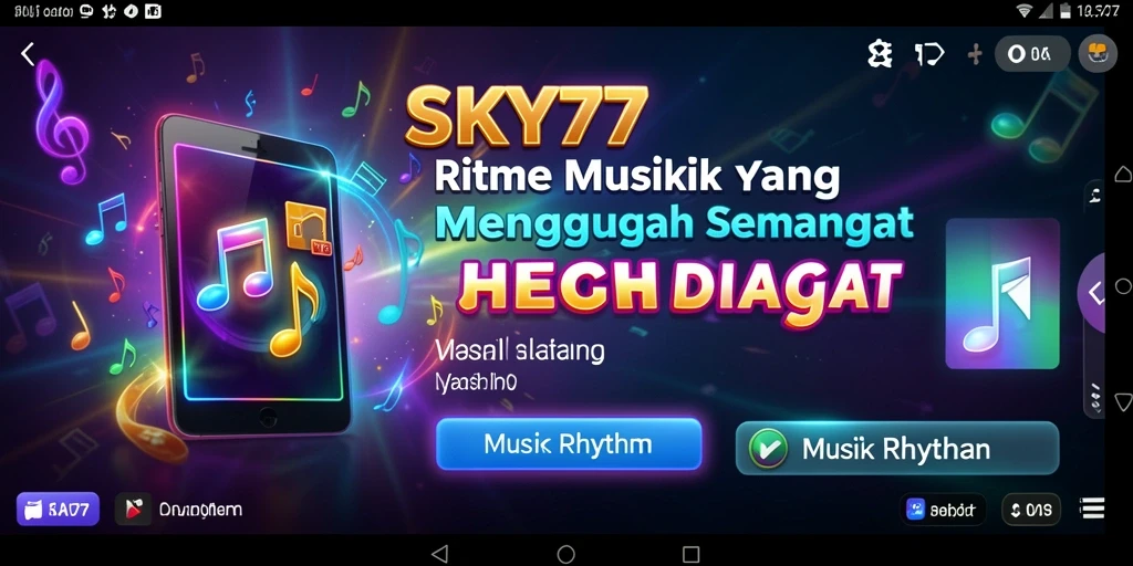Antarmuka permainan Musik Rhythm yang menarik dan interaktif.