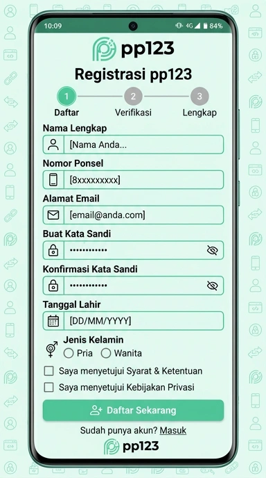 Daftar Akun Baru pp123 untuk Pengguna Indonesia